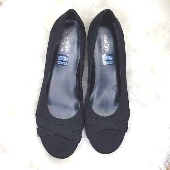 East5th East 5th Sasha Wedge Pumps Flex Form Black Size 10M - Picture 2 of 7